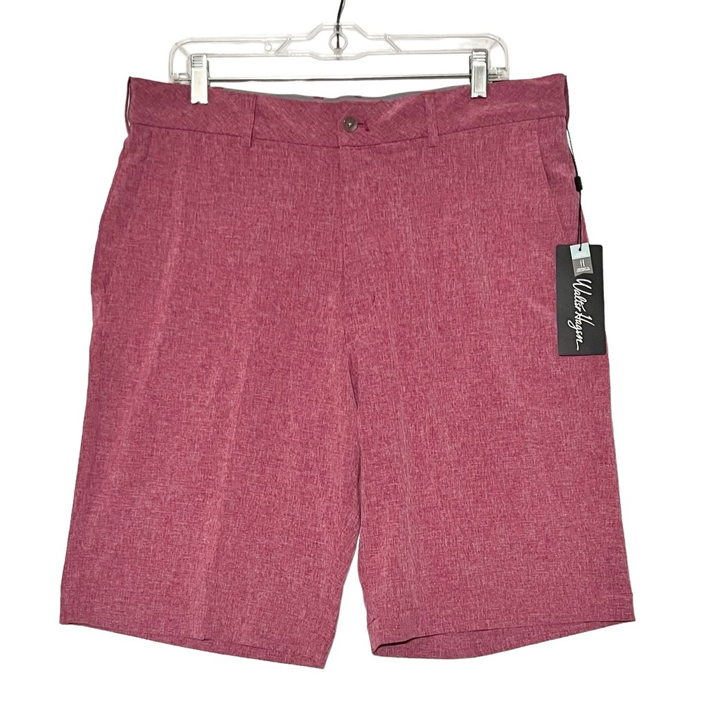 WALTER HAGEN Perfect 11 Men Berry Bloom Heather Golf Shorts NEW Size 36